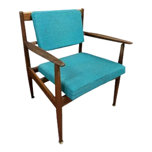 1960s Jens Risom Mid-Century Walnut Lounge Chair