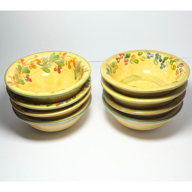 Terre E Provence Ceramic Rim Soup, Cereal or All Purpose Bowls - Set of 8 For Sale - Image 4 of 9