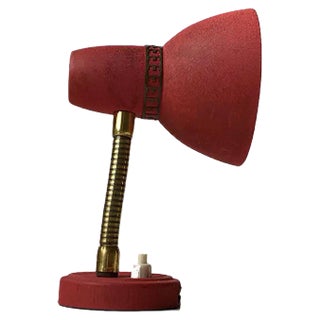 Scandinavian Pastel Red Wall Lamp in Brass & Aluminum, 1950s For Sale