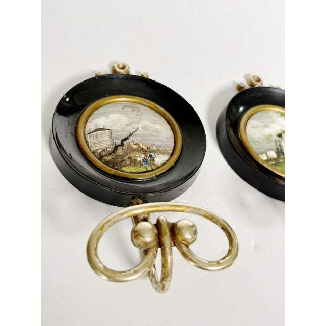 19th Century Wooden and Brass Coat Hooks, France, Set of 2 For Sale - Image 3 of 11