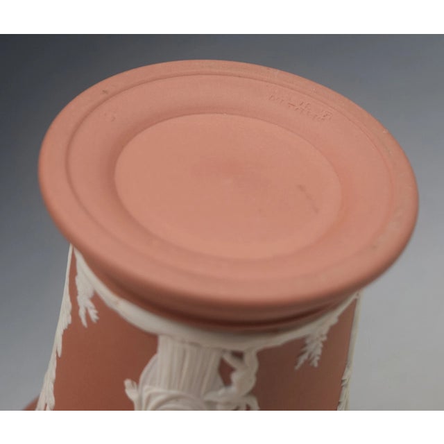 Wedgwood England Jasperware Terracotta Rust Olympus Cherubs Posy Vase For Sale - Image 6 of 7
