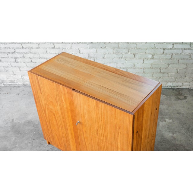 1970s Mid-Century Danish Modern Teak Hideaway Desk & Cabinet For Sale - Image 12 of 15