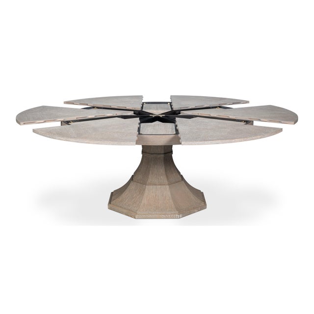2020s Gray Oak Expanding Dining Table - 85 1/2" For Sale - Image 5 of 11