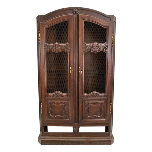 Late 19th Century French Provincial Regence Style Armoire or Bibliothèque (Wire-Front Cabinet) For Sale