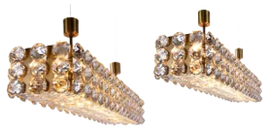 Large Flush Mount in Crystal & Brass from Lobmeyr / Bakalowits & Sons, Vienna