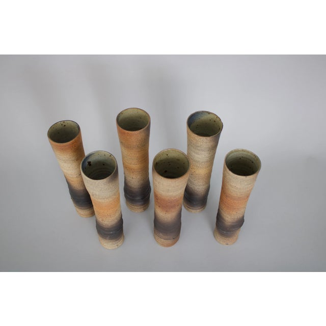 Atelier Pelagres Stoneware Wood Fire Ceramic Vases France, Circa 1950 - Set of 6 For Sale - Image 12 of 13