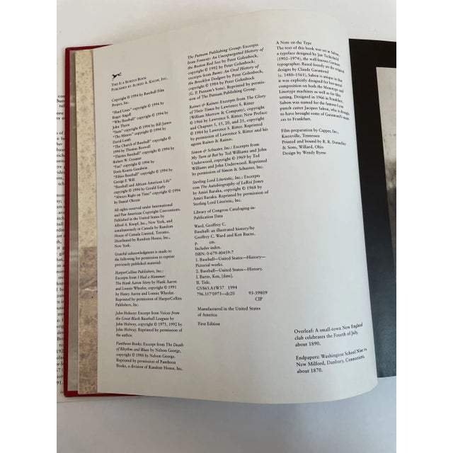 Paper Baseball an Illustrated History Book by Geoffrey C. Ward Hardcover For Sale - Image 7 of 11
