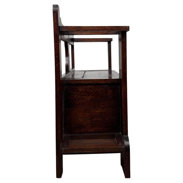 Wood Antique Early 20th Century English Oak Hall Seat For Sale - Image 7 of 12