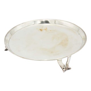 Circular Ticket Box in Plain Silver For Sale