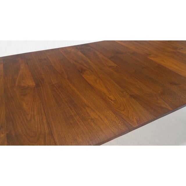 Danish Mid Century Modern Walnut Butterfly Accents Boat Shape Dining Table For Sale - Image 9 of 12