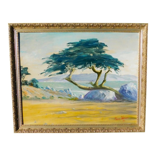 Mid 20th Century Farris Wheeler Early Ca Artist, Oil Painting , Carmel For Sale