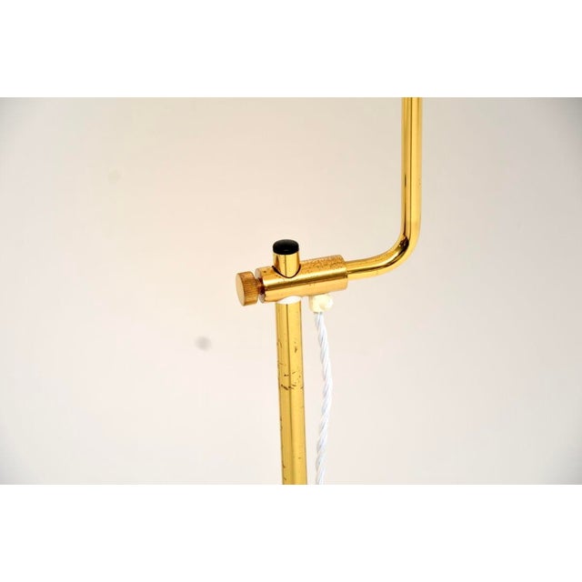 Cream Vintage Swedish Brass Rise and Fall Lamps from Bergboms, 1970, Set of 2 For Sale - Image 8 of 11