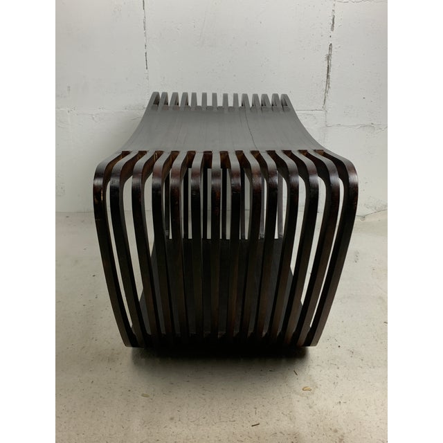 Vintage Dutch Slatted Wooden Wavy Curvy Coffee Table, 1970s For Sale - Image 10 of 15