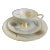 Edelstein Bavaria 18258 Heavy Gold Gilt Flower Tea Set Trio - Teacup, Saucer and Plate For Sale