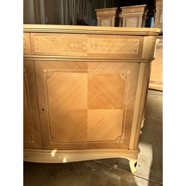 Contemporary Italian Natural Walnut Sideboard With Cherry Inlays For Sale - Image 9 of 9