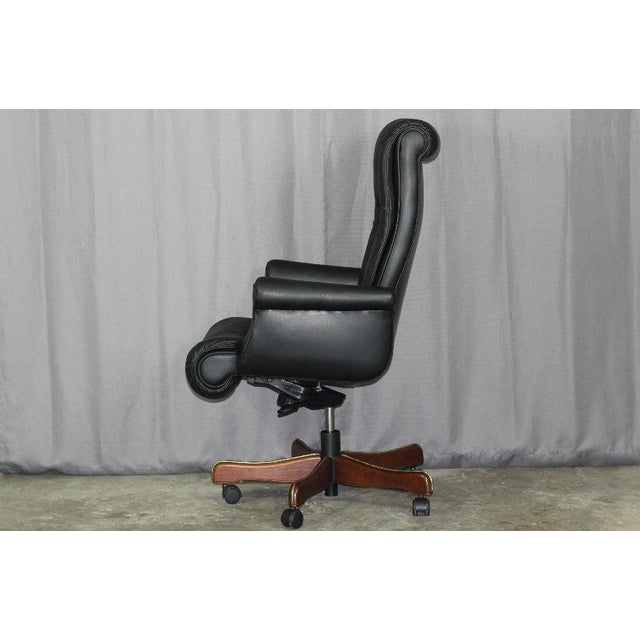 Leathercraft Contract Black Leather Executive Office Desk Chair Chairish