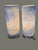 Late 20th Century Pair of Cased Art Glass Blue Cloud Pattern Round Tube Lucite Base Table Boudoir Lamps For Sale - Image 9 of 12