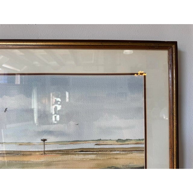 1980's Vintage B. Mills Florida Landscape Watercolor Painting, Framed For Sale - Image 10 of 11