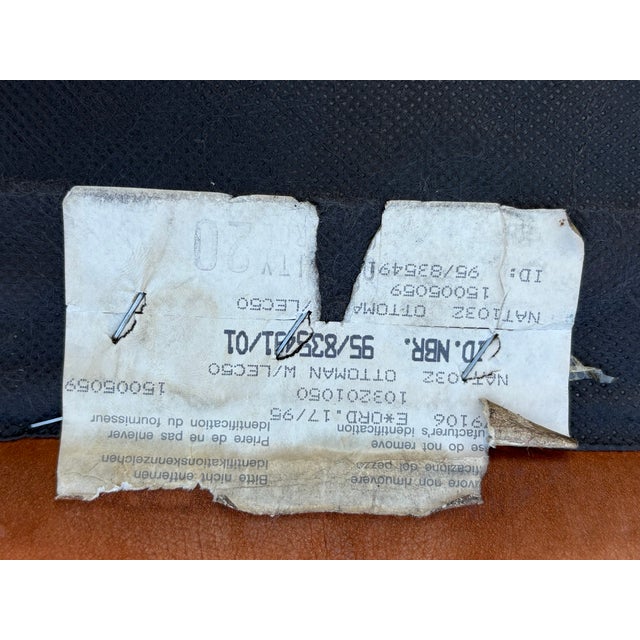 Leather Chairs and Ottoman from Andrea Natuzzi, 1995, Set of 3 For Sale - Image 12 of 15