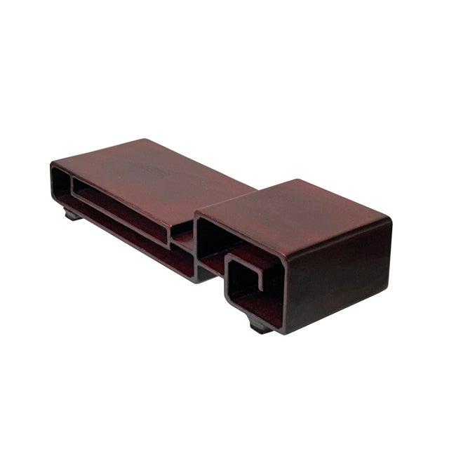 Enhance your display with the reddish Brown Wood Scroll Legs Rectangular Display Stand Riser Easel. Featuring elegant...