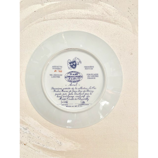 Rare hand painted gilt Limited edition numbered Limoges plate made for the Chantilly Conde Museum in France. What a rare...