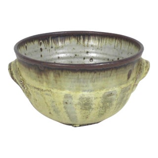 Vintage Studio Pottery Bowl With Handles For Sale