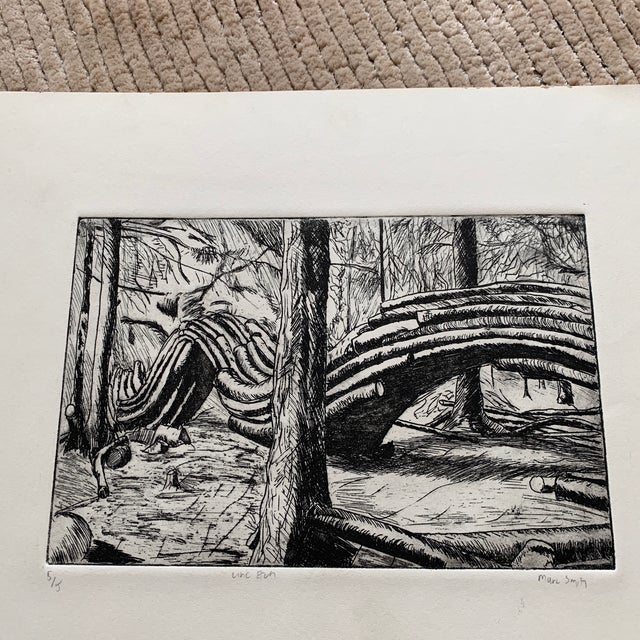 Signed and Numbered Black and White Etching Chairish