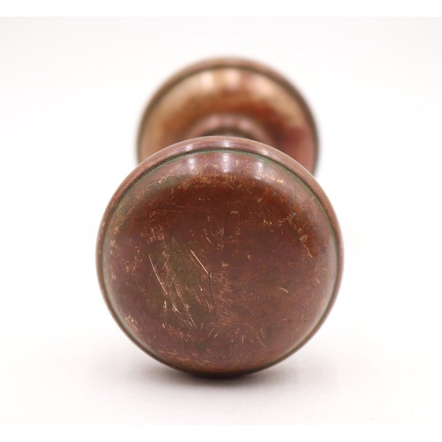 Vintage Classic Style Brass Passage Door Knob Set For Sale - Image 4 of 12