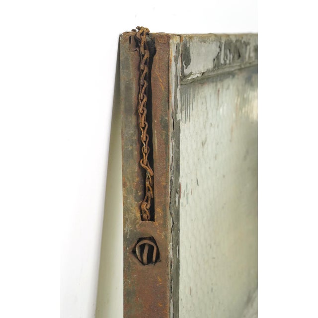 Mid 20th Century Reclaimed Wormy Chicken Wire Glass Window 31.75 X 19 In. For Sale - Image 5 of 7