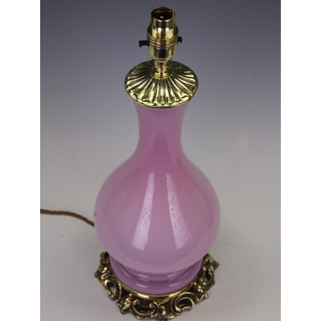 Antique 19th Century French Pink Opaline Glass Baluster Table Lamp, 1870 For Sale - Image 14 of 15