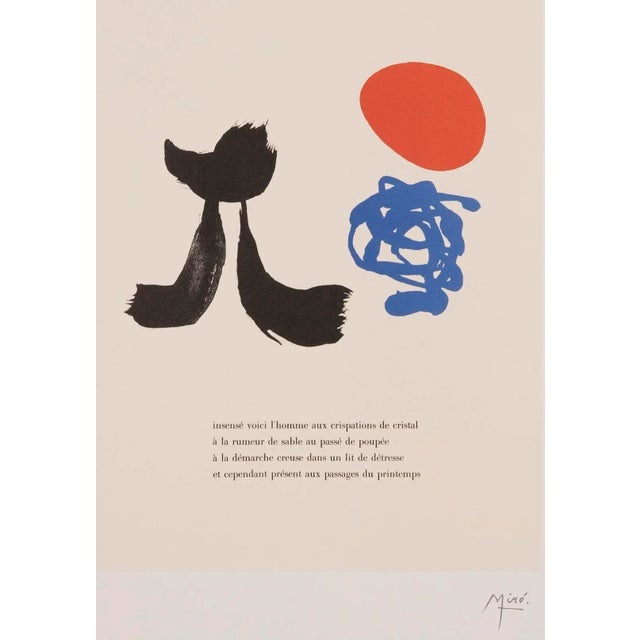 This is a reproduction from the illustrated book "Parler Seul" published in 1947. This beautiful lithograph was printed by...