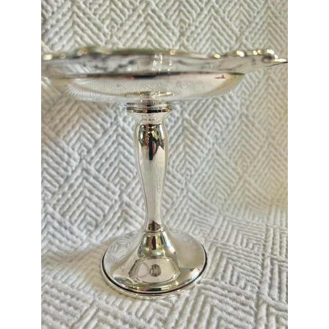 Gorham Silver Co. Vintage Gorham “Chantilly” Silver Plate Pedestal Candy Dish or Compote For Sale - Image 4 of 8