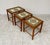 Stunning set of three scandinavian nesting tables, made in denmark in the 1960s. solid teak wood frame with clean lines...