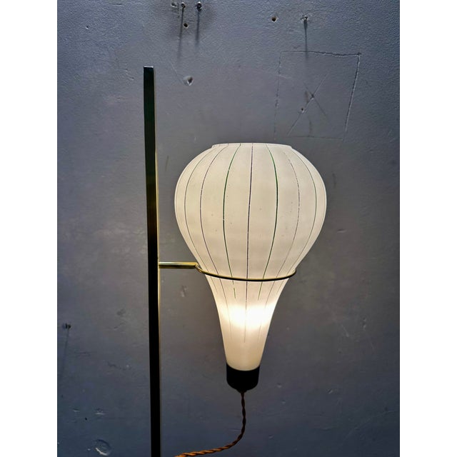 Floor Lamp in Opal Glass & Brass, 1960s For Sale - Image 5 of 6