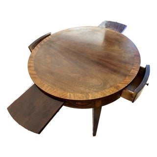 Late 20th Century Baker Furniture Federal Inlaid Mahogany Side Table For Sale