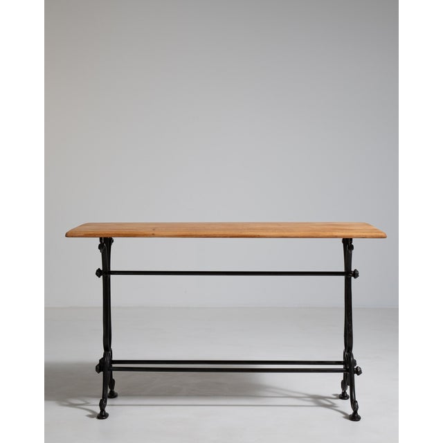 Brown Cast Iron Bistro Table, Antique, France, Early 20th Century For Sale - Image 8 of 12