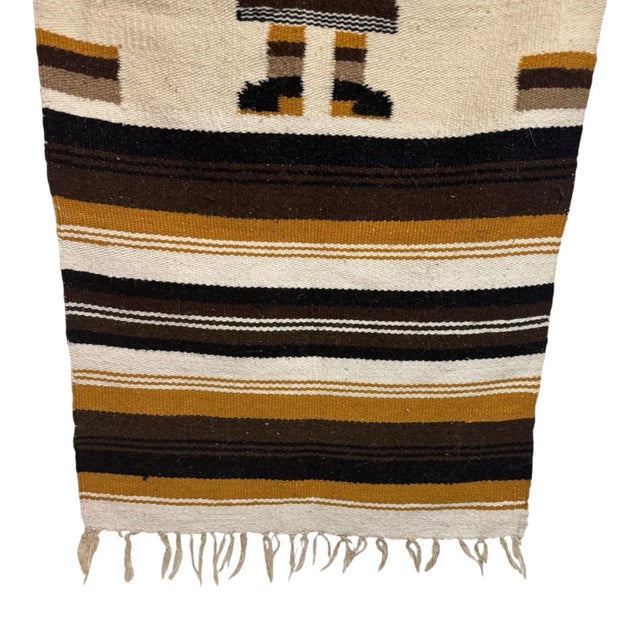 2000 - 2009 Handwoven Lamb Wool Southwestern Geometric Rug For Sale - Image 5 of 7