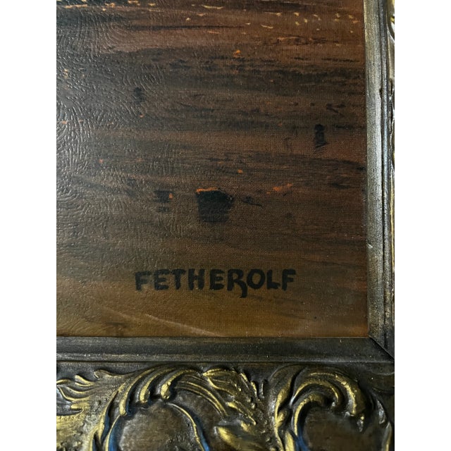 Late 18th Century Sunset Splendor by James A. Fetherolf | Large Textured Print on Board | 47×23 in Framed Landscape Art | Excellent Condition For Sale - Image 6 of 6