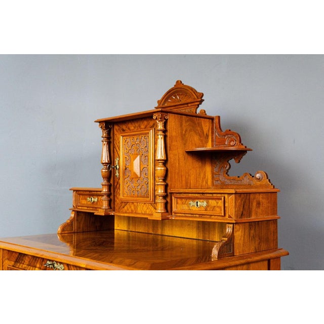 Brown Antique Desk Table For Sale - Image 8 of 18