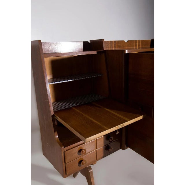 Italian Tall Wooden Cabinet, 1950 For Sale - Image 10 of 13