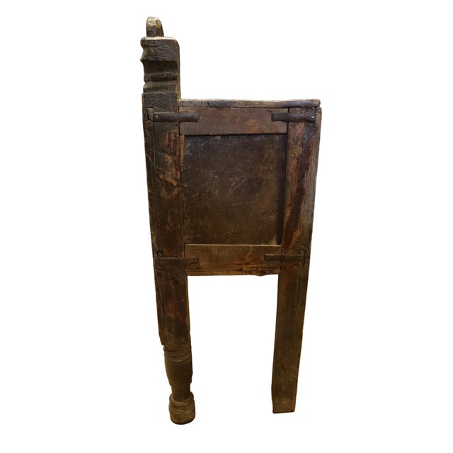 Indian Antique Indian Hardwood Damchiya Storage Chest or Cabinet For Sale - Image 3 of 10