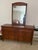 Brown Drexel Mid Century Modern Maoghany Lowboy Dresser With Matching Mirror and Hidden Compartment For Sale - Image 8 of 11