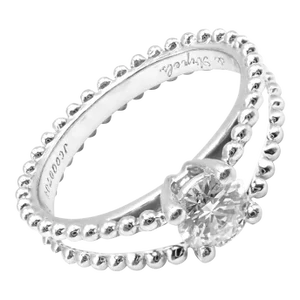 Van Cleef & Arpels Estelle Platinum .31ct Diamond Solitaire Ring GIA, size 4.75