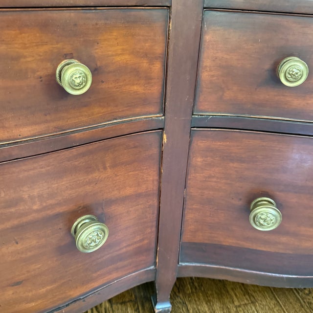19th Century Antique Mahogany Double Bow Front 8 Drawer Dresser Charm, age, storage and well earned patina. We love this...