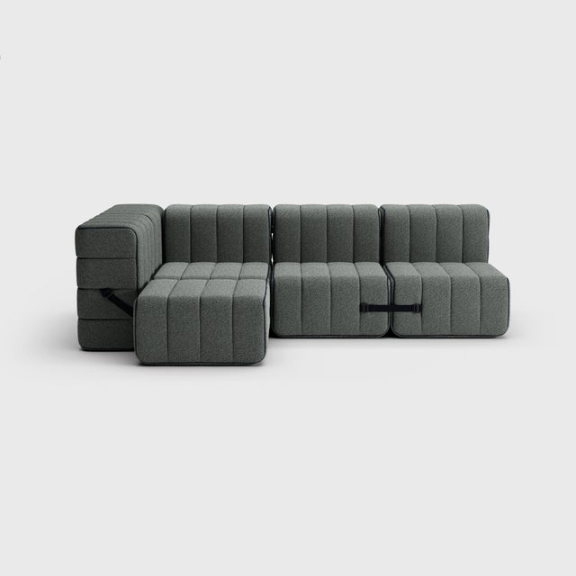 Not Yet Made - Made To Order Curt Modular Set - Flexible Small Corner Sofa - Sera - Gravel (Grey) by Ambivalenz, Set of 9 For Sale - Image 5 of 5