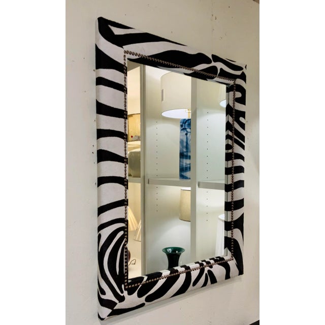 Mirror Image Co. Modern Zebra Wall Mirror For Sale - Image 4 of 5
