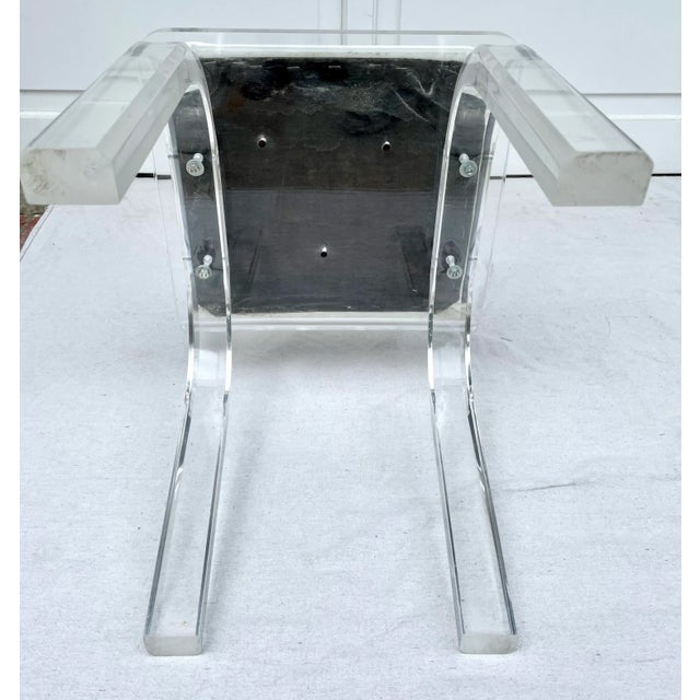Vintage Lucite Scallop-Top Modern Side Chair For Sale - Image 9 of 12