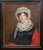 Portraiture Huge Antique French Oil Painting Portrait, c.1800 Woman in Lace Bonnet, Red Shawl, Heavy 38" X 34" Wood Frame For Sale - Image 3 of 12