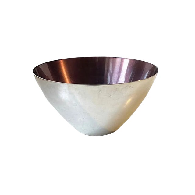 Mid-Century Bowl in Silver Plate & Purple Enamel from Dgs, 1950s For Sale