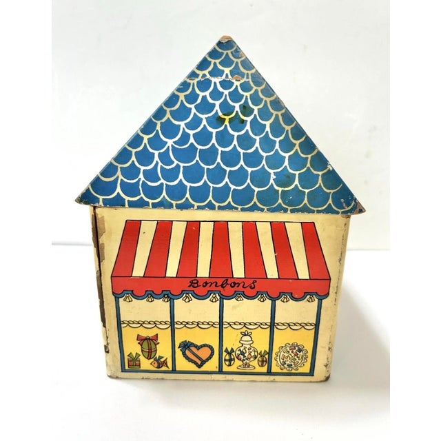 Mid-Century Modern Vintage French Folk Art Musical Jewelry Box Bonbons La Jolie Marquise For Sale - Image 3 of 8